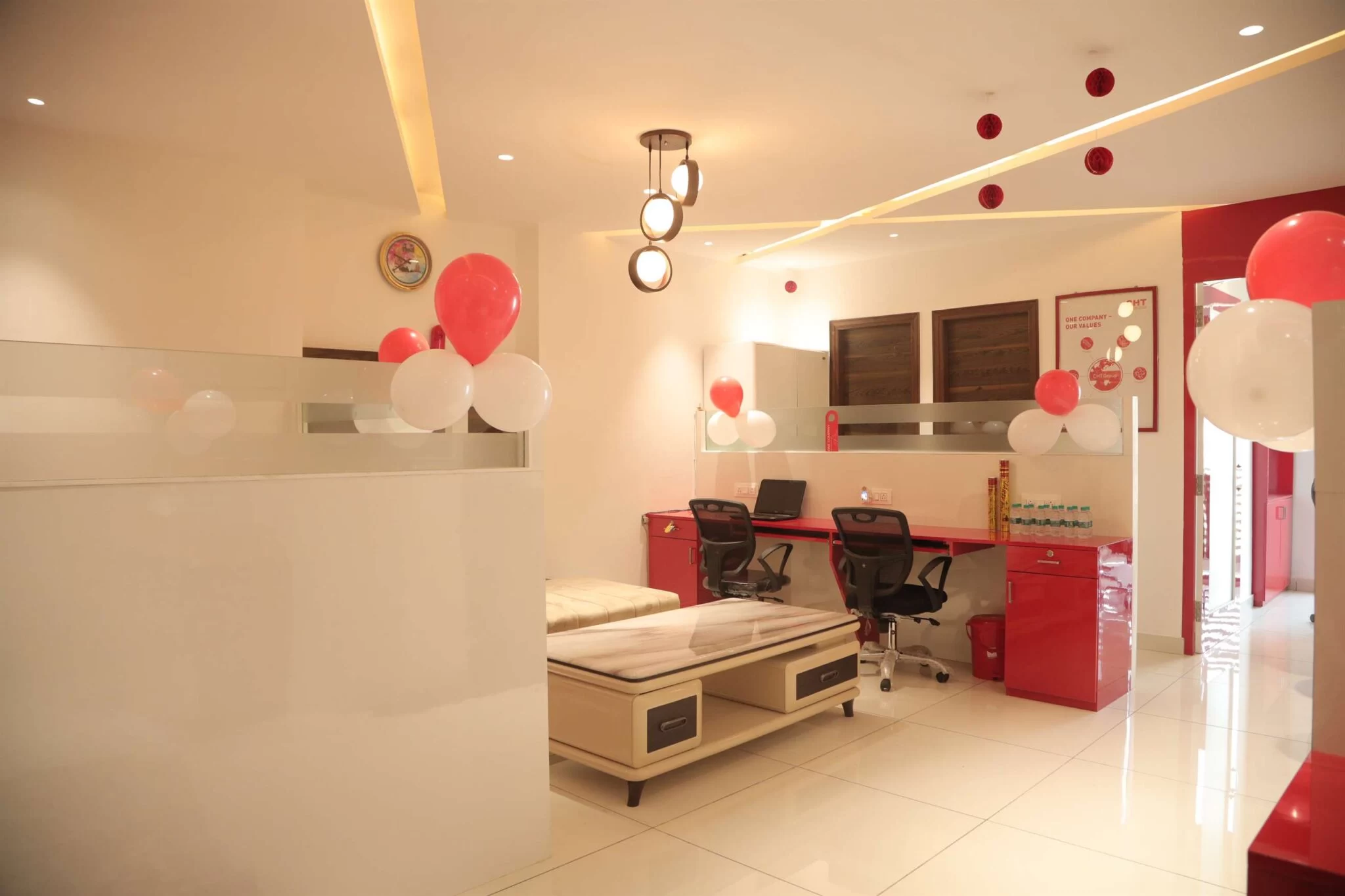 Office reception and arrival