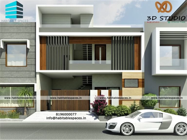 Elevation render of a residence
