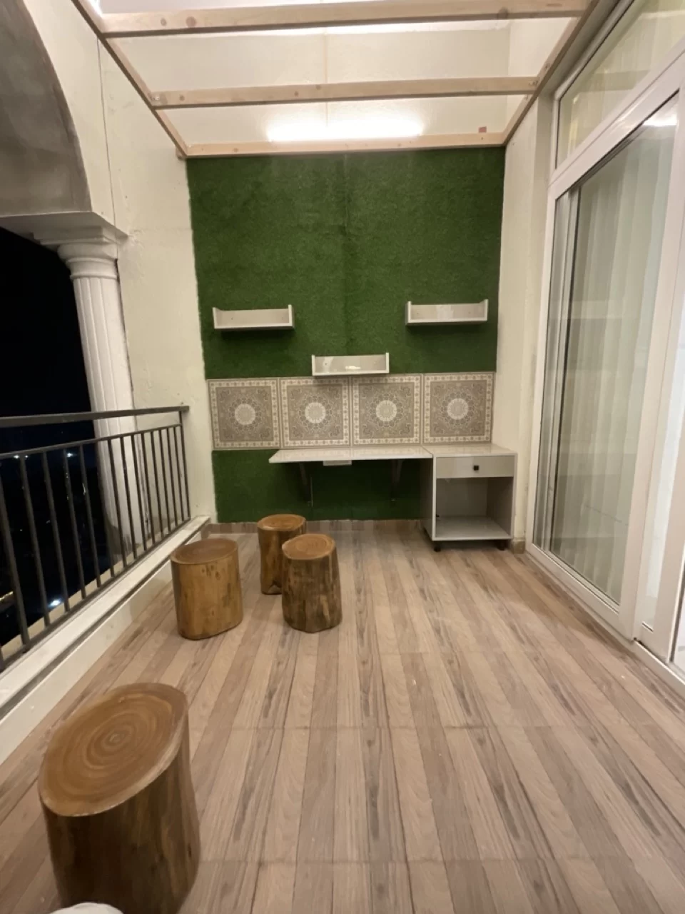 Seating and media wall